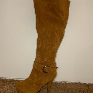 Brown suede boots